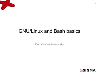 GNU/Linux and Bash basics 
Constantine Nosovsky 
1 
 