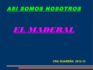 ASI SOMOS NOSOTROS



 EL MADERAL


           CRA GUAREÑA 2012-13
 