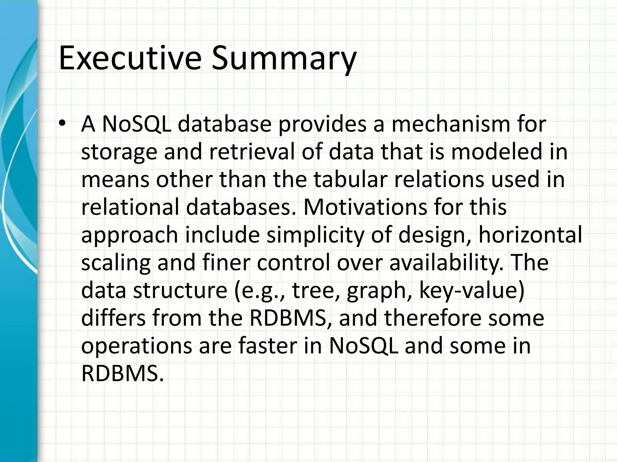 NOSQL Databases types and Uses | PPT