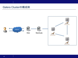 45
Galera Clusterの構成例
Internet
Web MaxScale
 