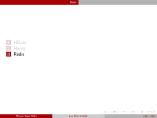 Redis
1 HBase
2 Neo4j
3 Redis
Minyar Sassi Hidri Les BDs NoSQL 166 / 194
 