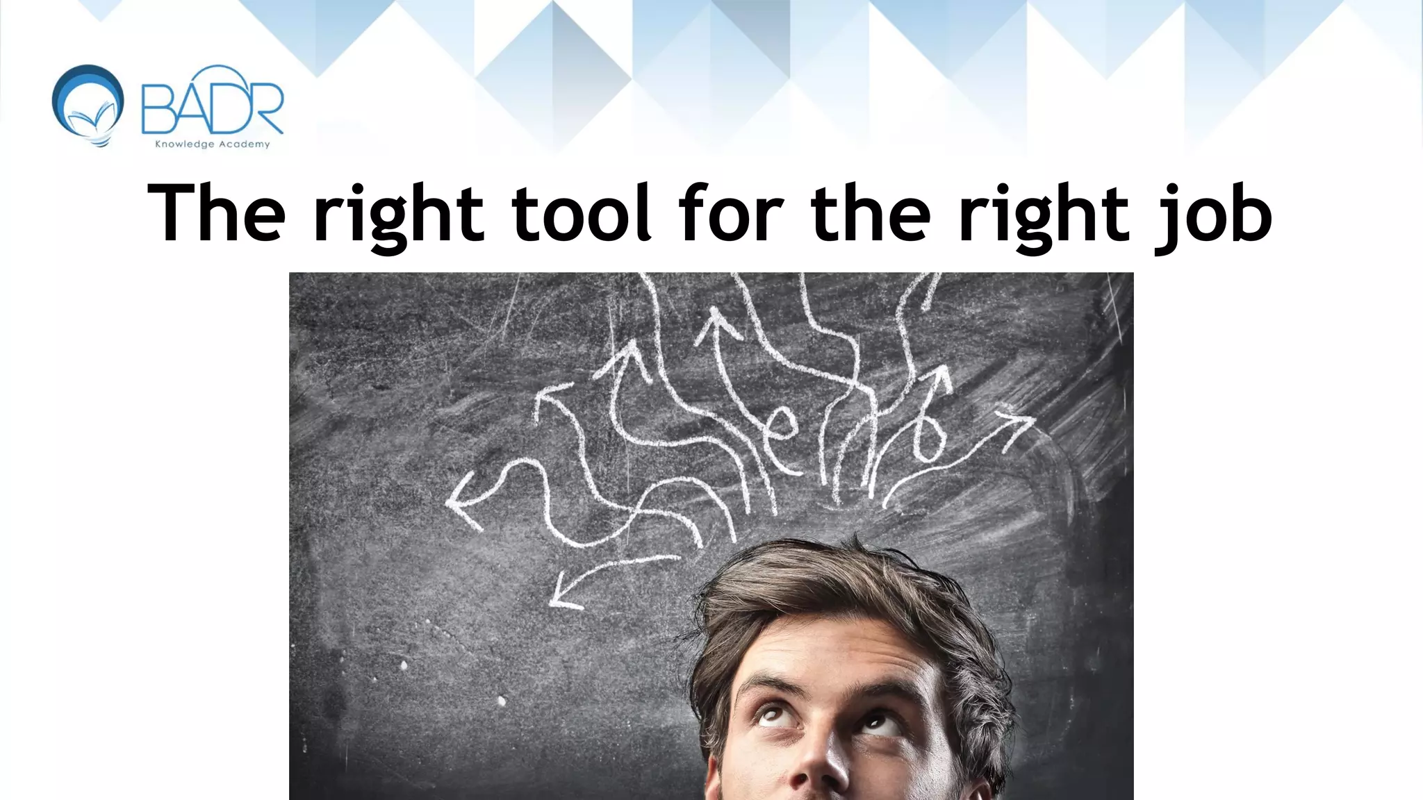 The right tool for the right job
 