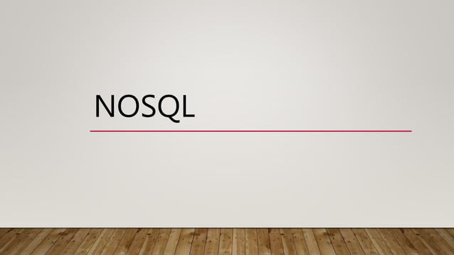 Introduction to NoSQL database technology | PPT