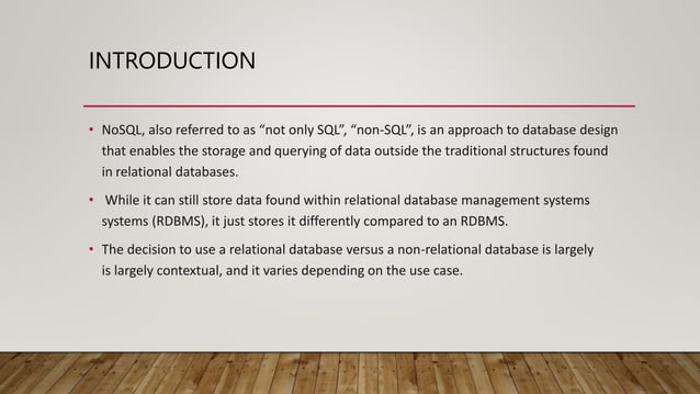 Introduction to NoSQL database technology | PPT