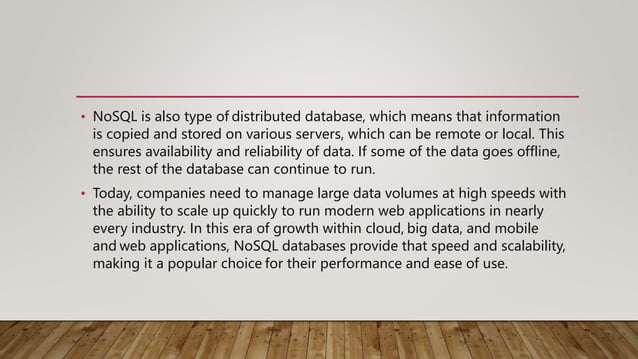 Introduction to NoSQL database technology | PPT