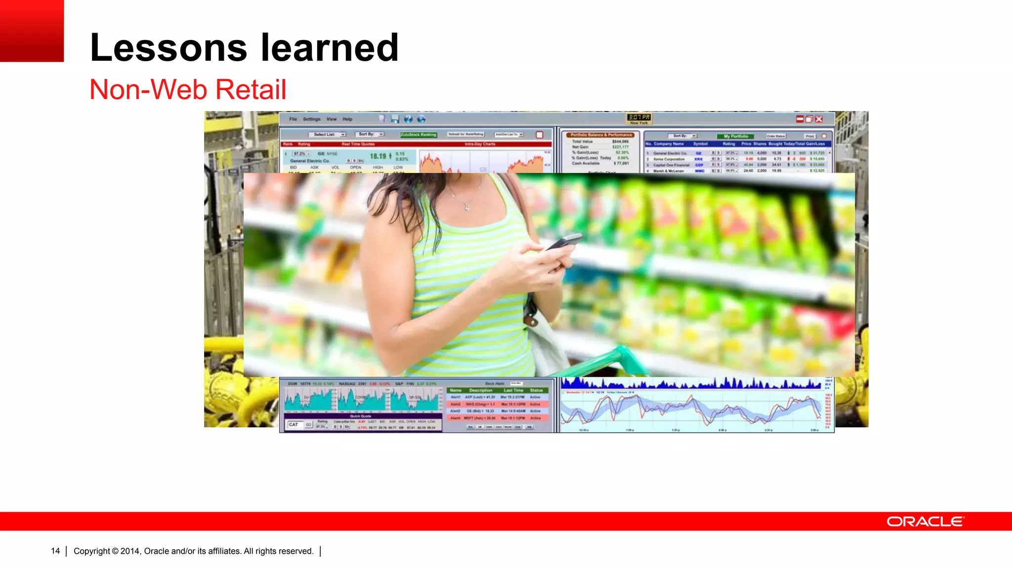 Copyright © 2014, Oracle and/or its affiliates. All rights reserved.14
Lessons learned
Non-Web Retail
 