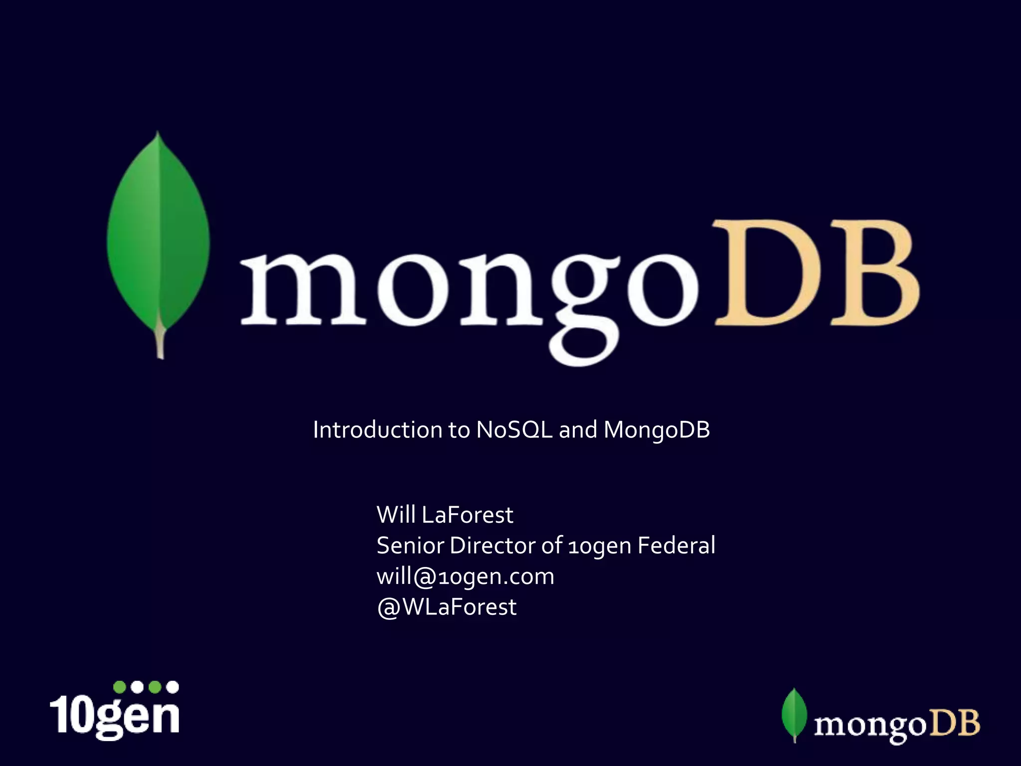 An Introduction to Big Data, NoSQL and MongoDB | PPTX