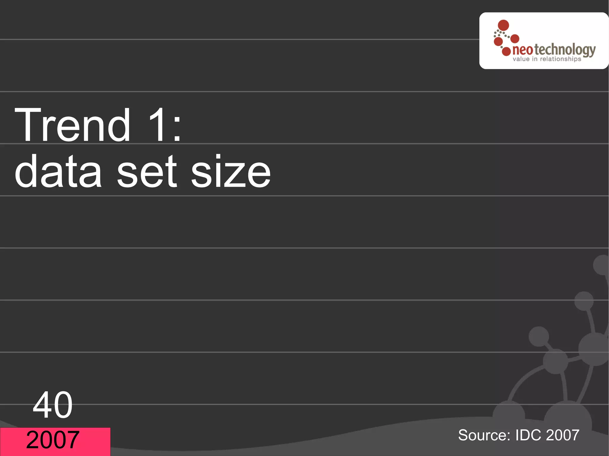 Trend 1:
data set size




40
2007            Source: IDC 2007
 