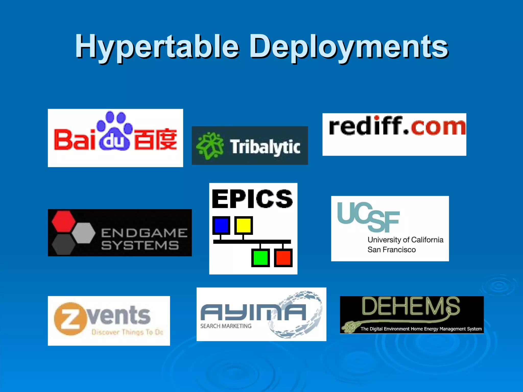 Hypertable Deployments 