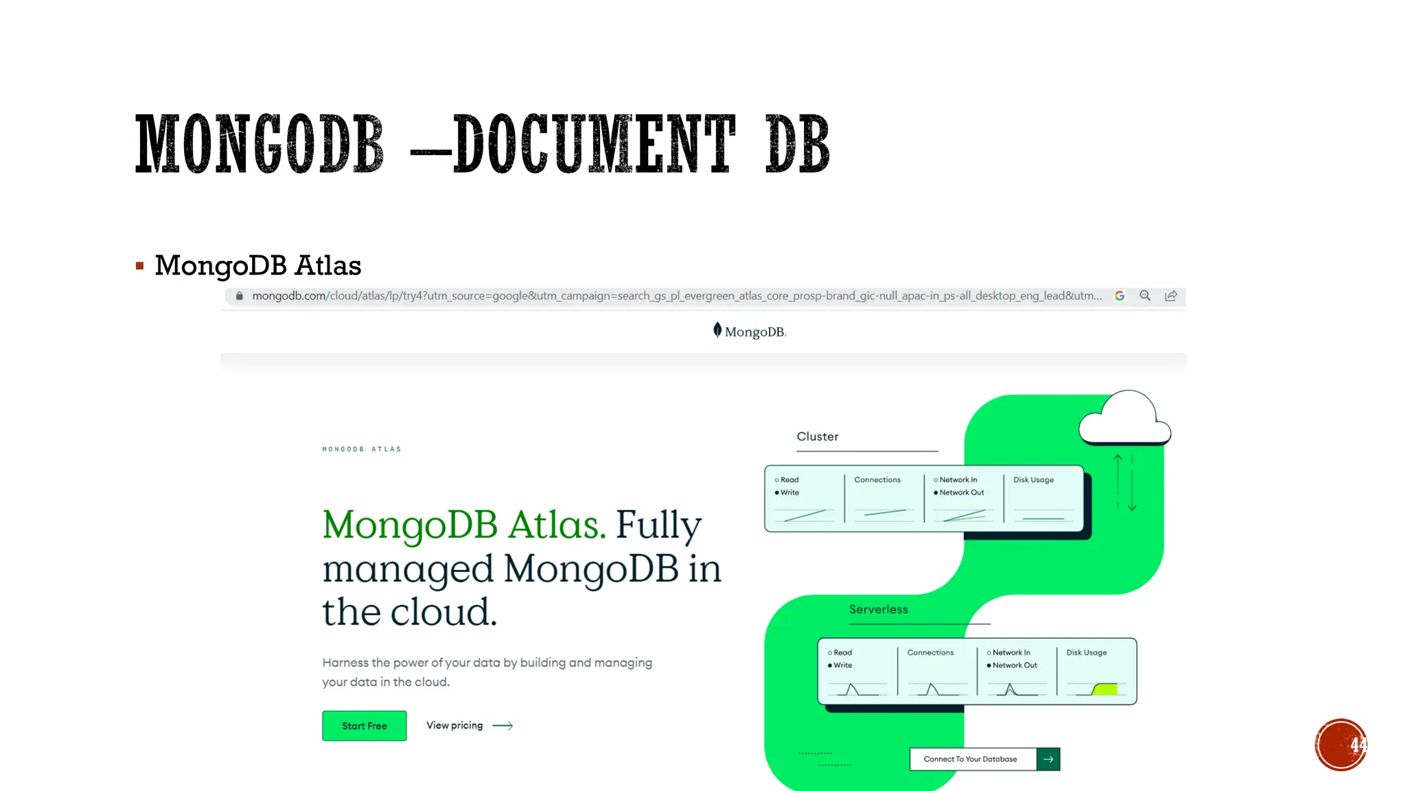 ▪ MongoDB Atlas
44
 
