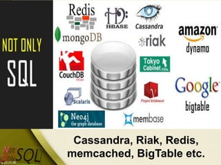 56

Cassandra, Riak, Redis,
memcached, BigTable etc.

 