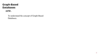 Graph-Based
Databases
2
AIM:.
To understand the concept of Graph-Based
Databases.
 