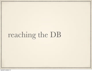 reaching the DB
 