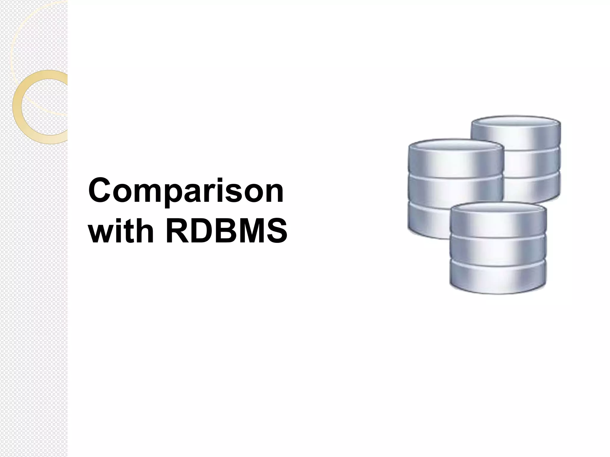 Comparison
with RDBMS
 