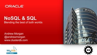 NoSQL & SQL
Blending the best of both worlds



Andrew Morgan
@andrewmorgan
www.clusterdb.com
 