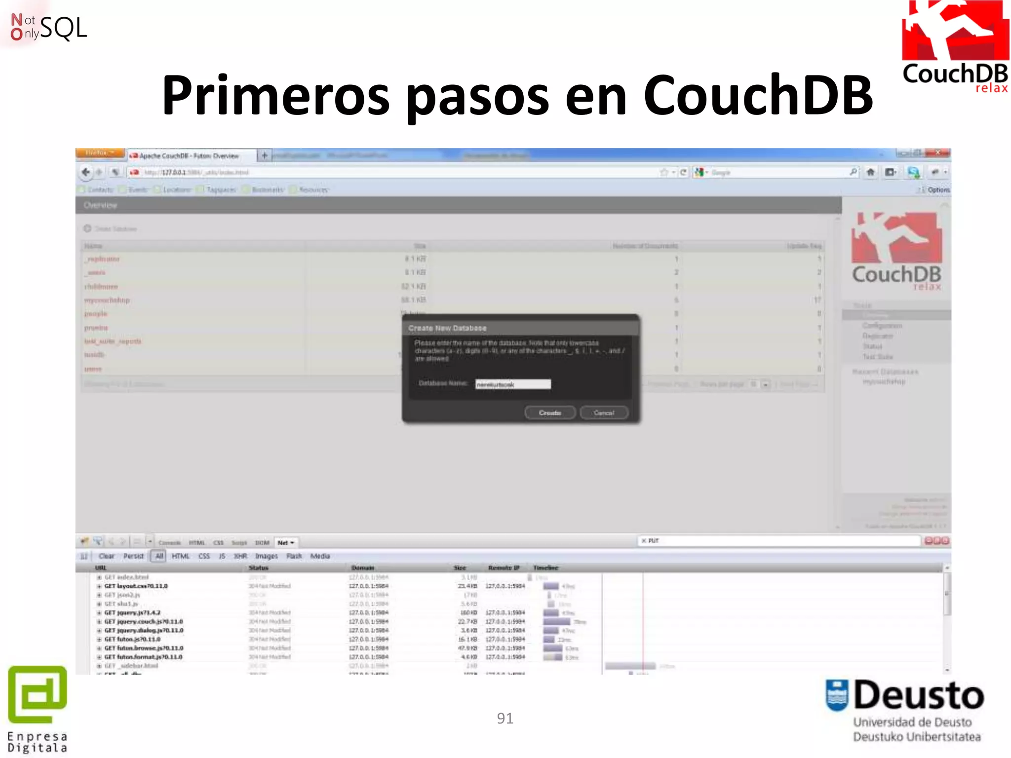 Primeros pasos en CouchDB




           91
 