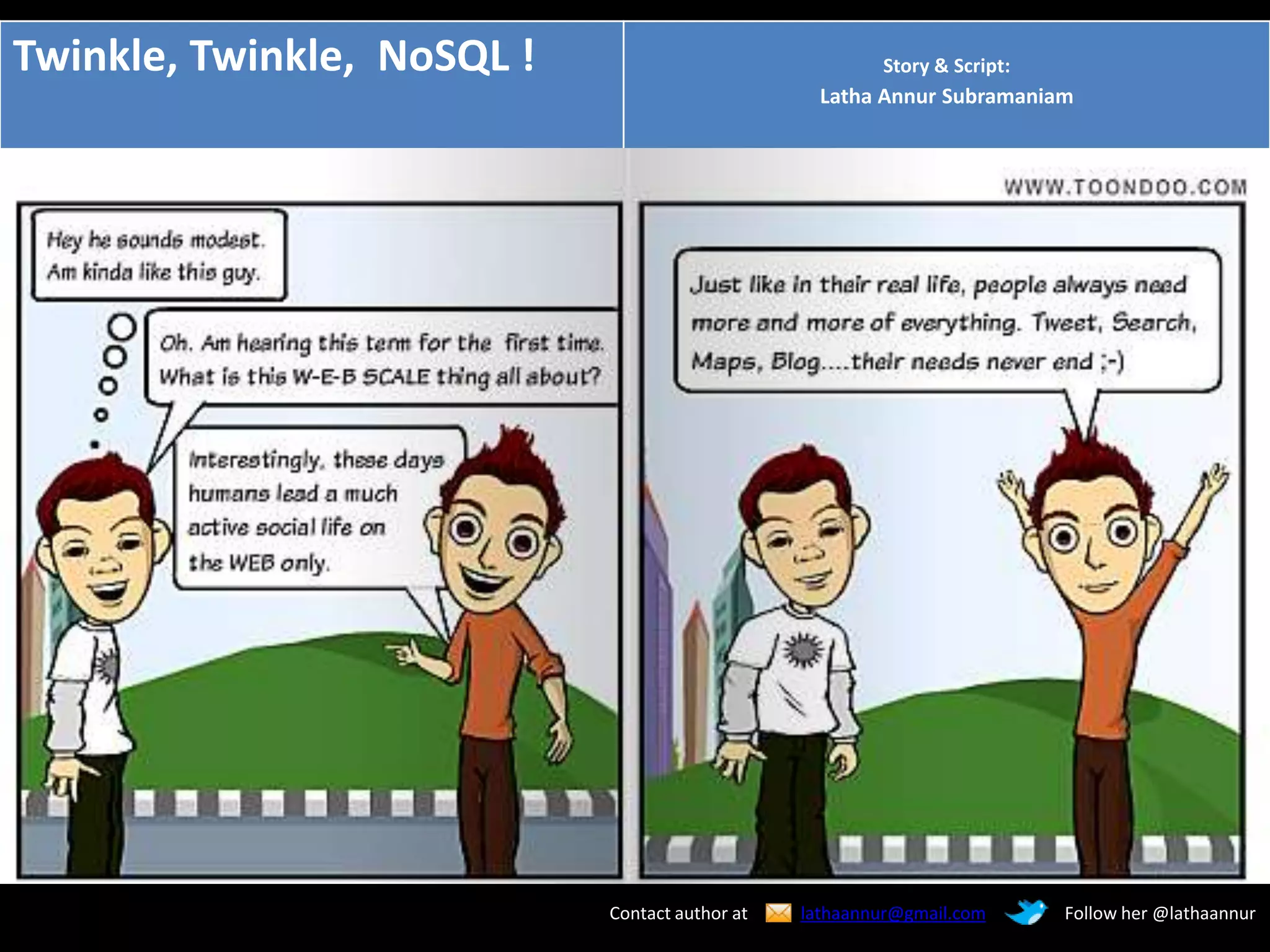 SQL vs Nosql - Cartoon strip | PPTX