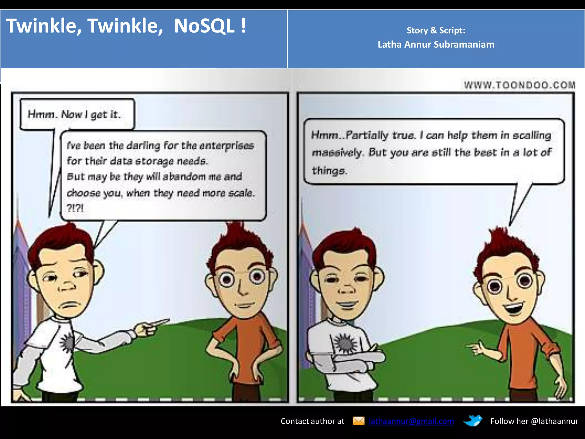 SQL vs Nosql - Cartoon strip | PPTX