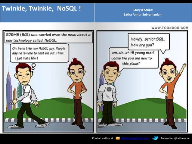 SQL vs Nosql - Cartoon strip