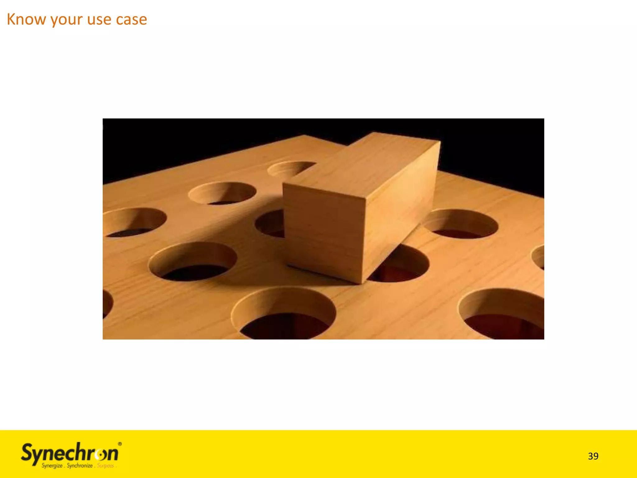 Know your use case

39

 