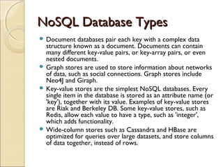 No sql databases explained | PPT