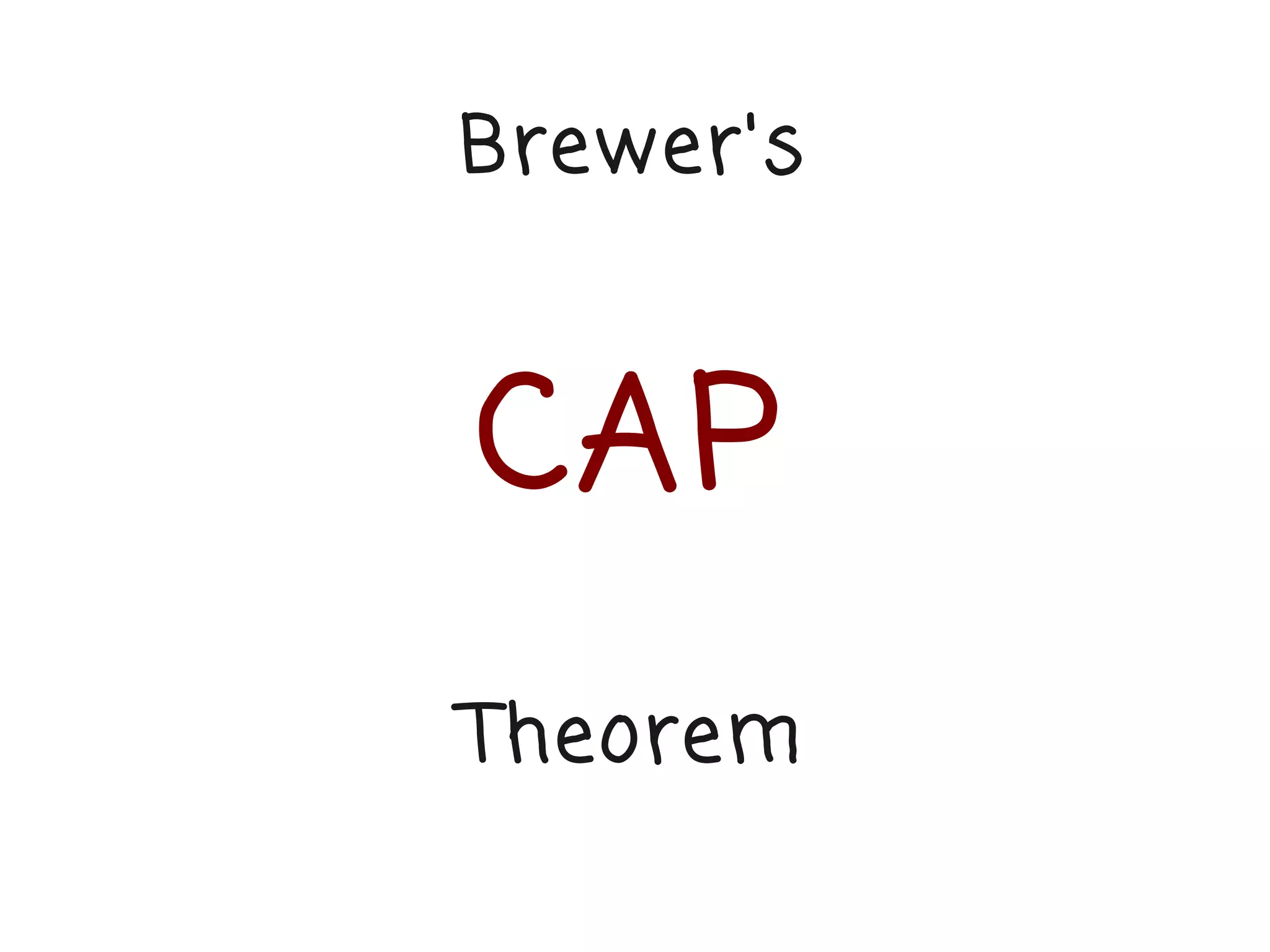 Brewer's



CAP
Theorem
 