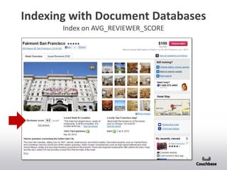 Indexing with Document Databases
Index on AVG_REVIEWER_SCORE
 