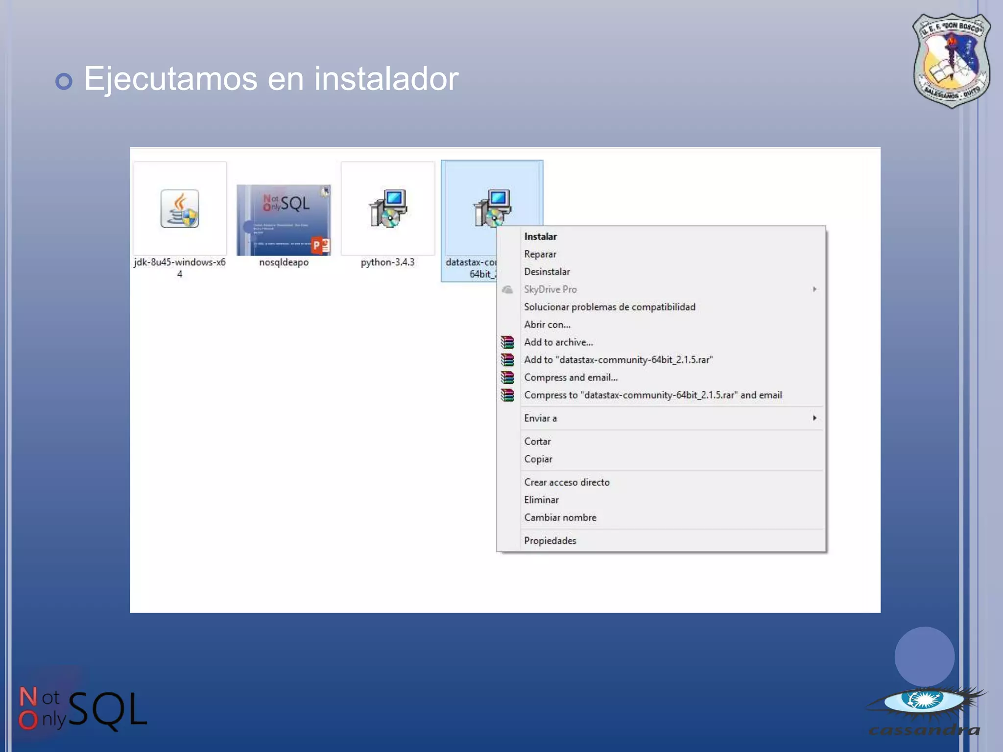  Ejecutamos en instalador
 