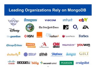 45
Leading Organizations Rely on MongoDB
 
