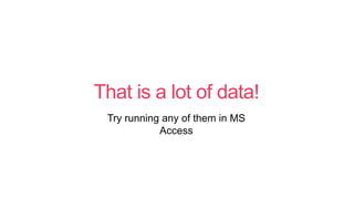That is a lot of data!
Try running any of them in MS
Access
 