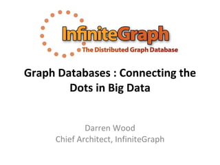 Graph Databases : Connecting the Dots in Big Data Darren Wood Chief Architect, InfiniteGraph 