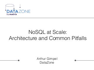 NoSQL at Scale:
Architecture and Common Pitfalls
Arthur Gimpel
DataZone
 