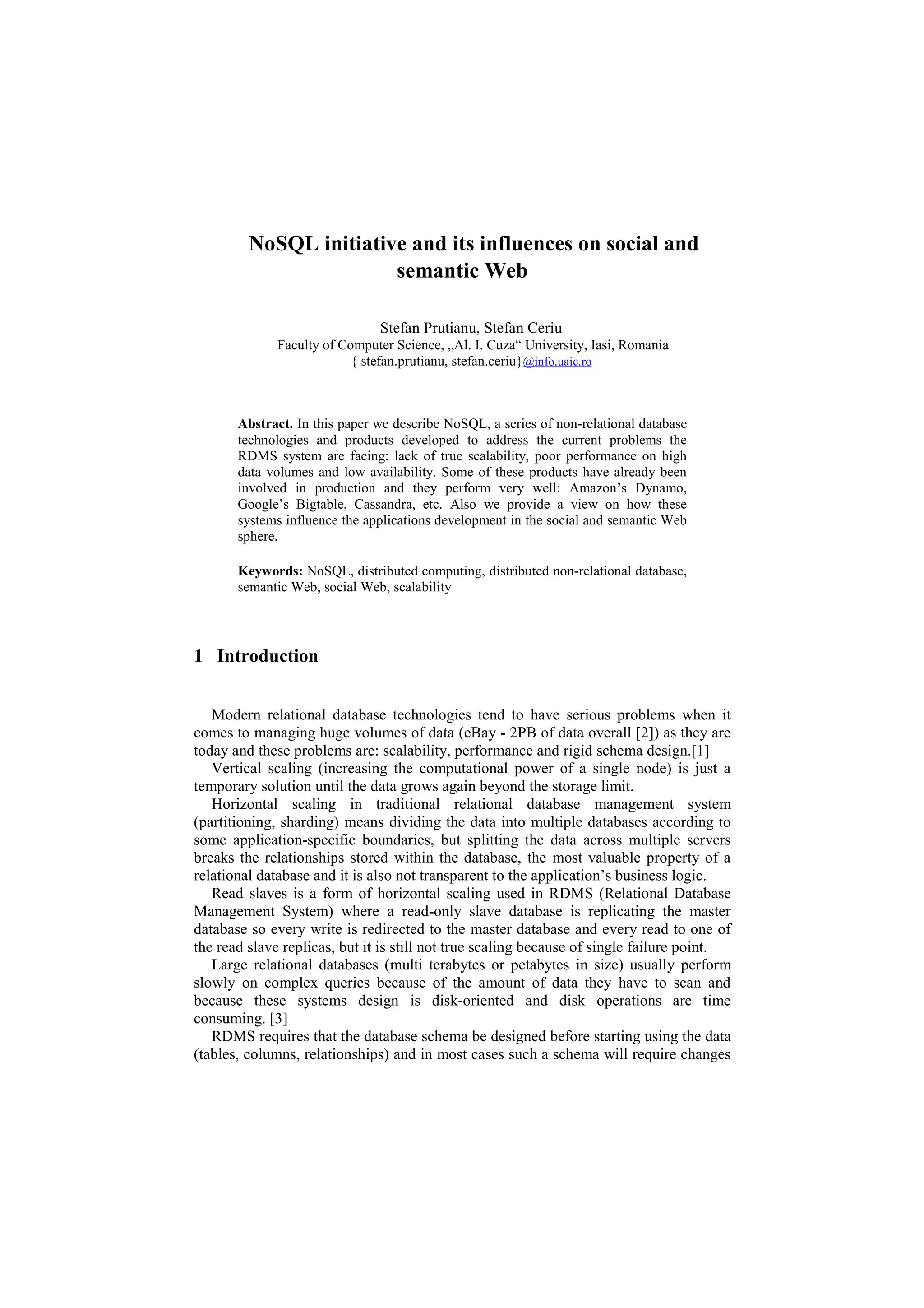 No Sql On Social And Sematic Web PDF No sql on social and sematic web pdf