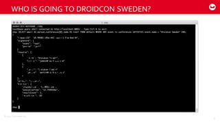©2014  Couchbase  Inc.
SELECT email AS person,
conferences[0].name AS event
FROM `default`
WHERE ANY event in conferences
SATISFIES event.name =
"Droidcon Sweden" END;
WHO  IS  GOING  TO  DROIDCON  SWEDEN?
37
 