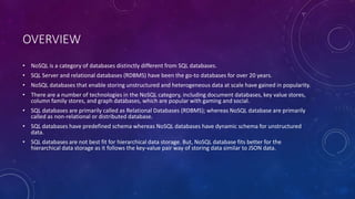 NOSQL vs SQL | PPTX