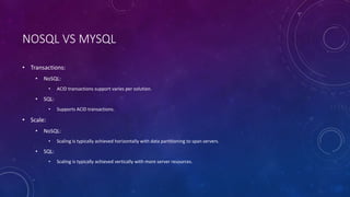 NOSQL vs SQL | PPTX