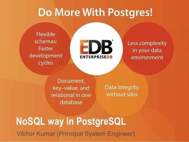 NoSQL way in PostgreSQL 
Vibhor Kumar (Principal System Engineer) 
 