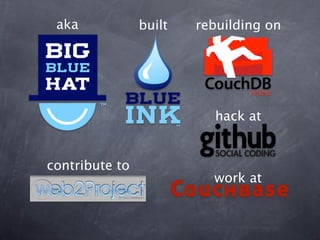 aka            built   rebuilding on




                          hack at


contribute to
                          work at
 
