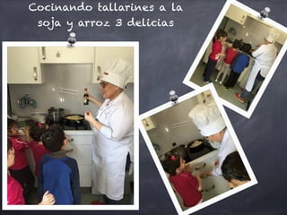 Cocinando tallarines a la
soja y arroz 3 delicias
 