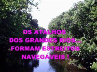 OS ATALHOS  DOS GRANDES RIOS... FORMAM ESTREITOS NAVEGÁVEIS ! 