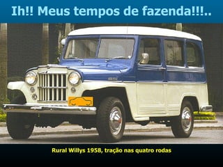 Ih!! Meus tempos de fazenda!!!.. Rural Willys 1958, tração nas quatro rodas 
