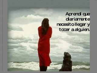 Aprendí que diariamente necesito llegar y tocar a alguien. 