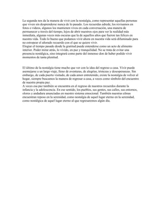 Nostalgia | PDF