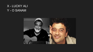 X - LUCKY ALI
Y - O SANAM
 