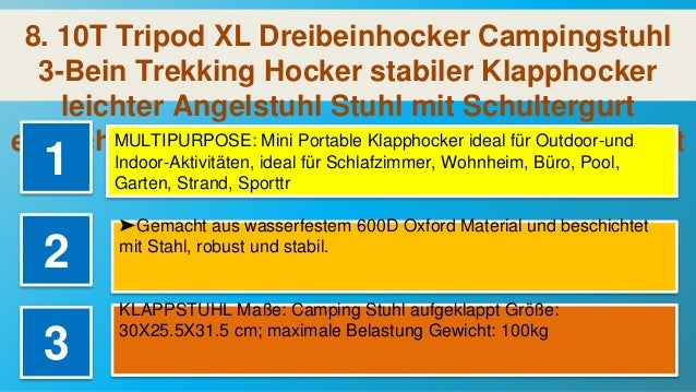 iYoung Klapphocker Portable Outdoor Slacker Stuhl f/ür BBQ Camping Angeln Reise Wandern Garten Strand 600D Oxford Tuch
