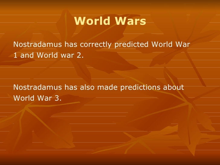 nostradamus on world war iii