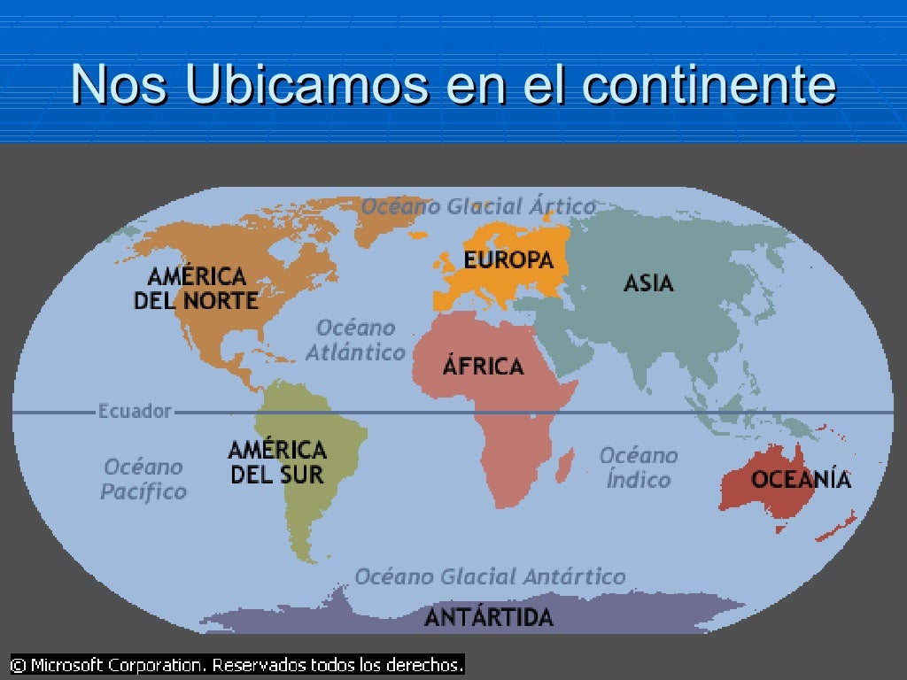 Nos ubicamos en el continente Nos ubicamos en el continente