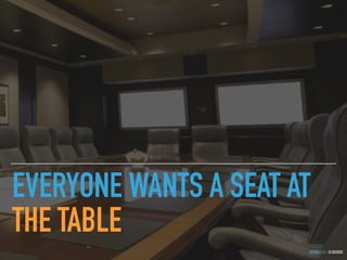 GOTHELF.CO / @JBOOGIE
EVERYONE WANTS A SEAT AT
THE TABLE
 