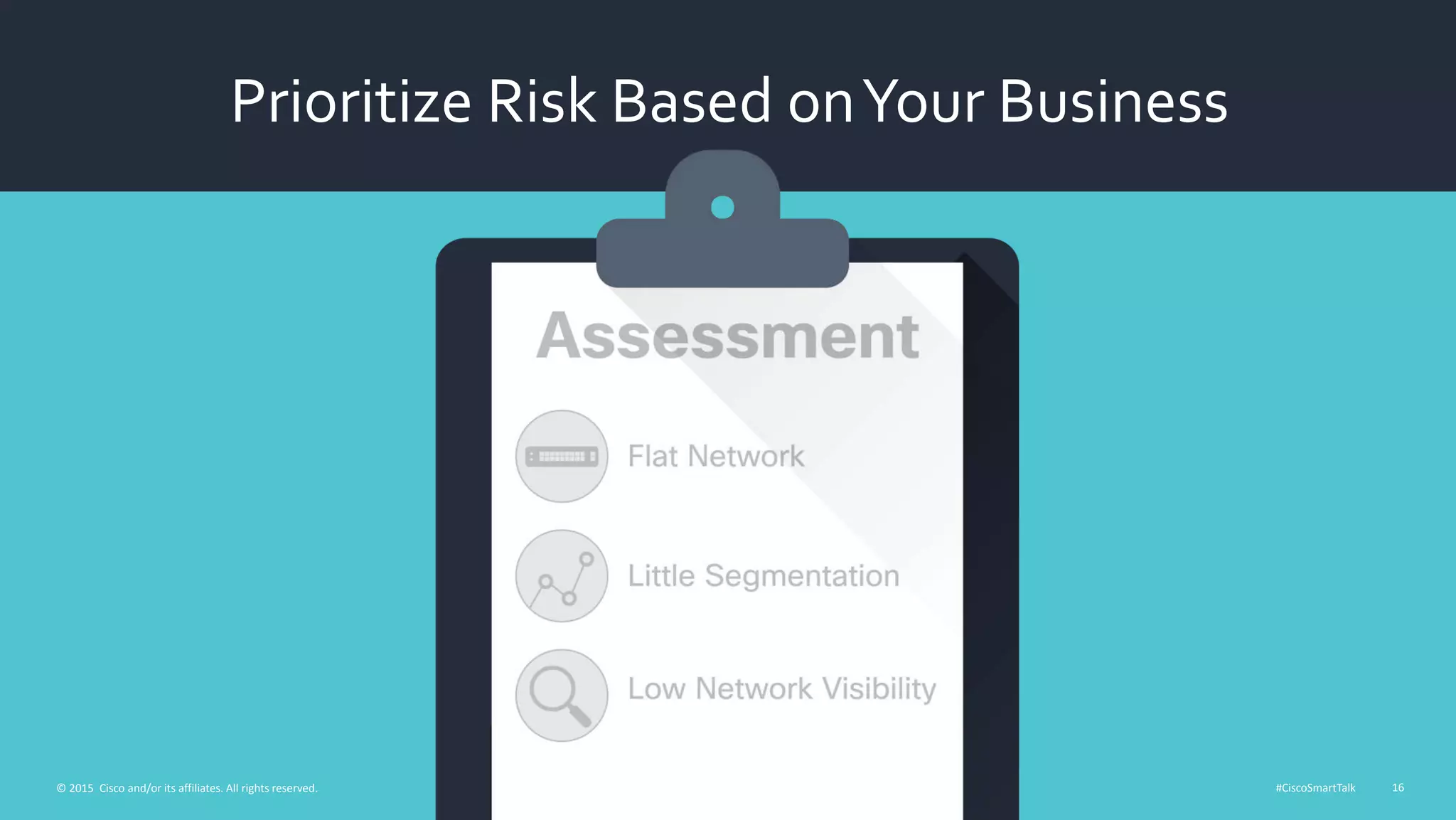 #CiscoSmartTalk 16© 2015 Cisco and/or its affiliates. All rights reserved.
Prioritize Risk Based onYour Business
 