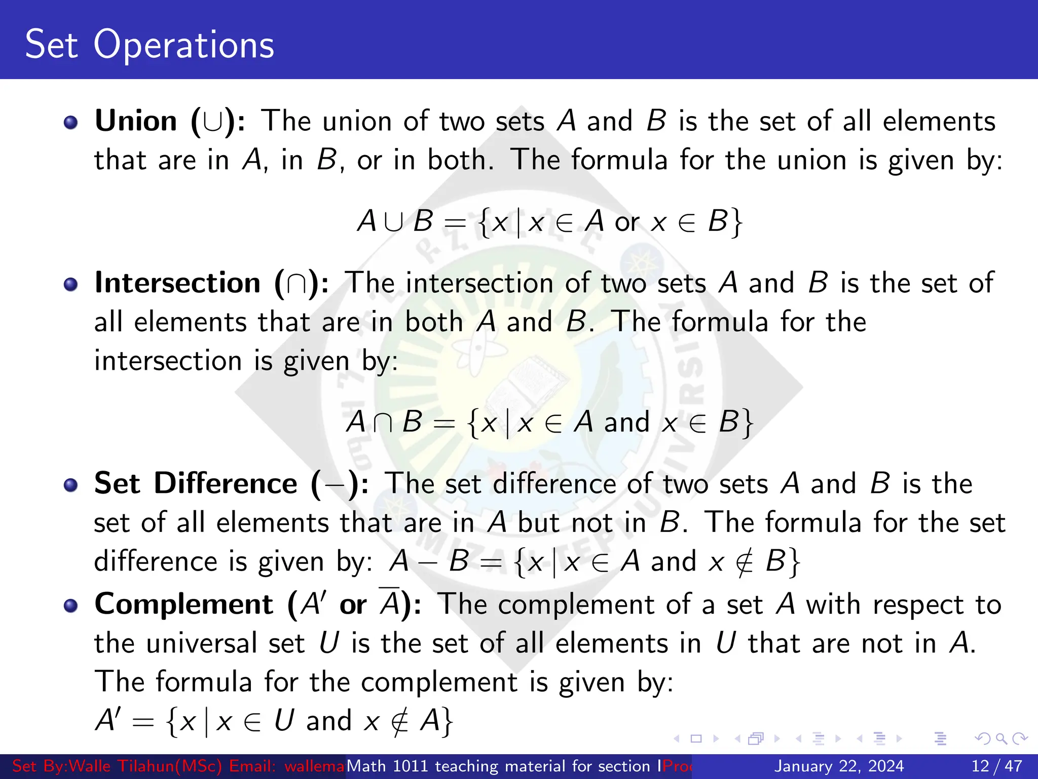 not.pdf , freshman Mathematics math1011 | PDF